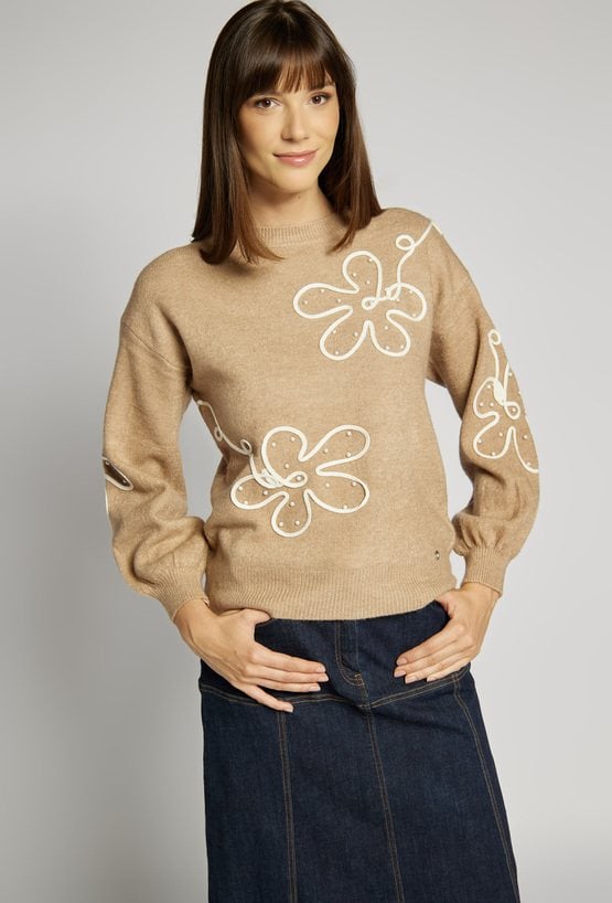 Sweter z kwiatowym wzorem