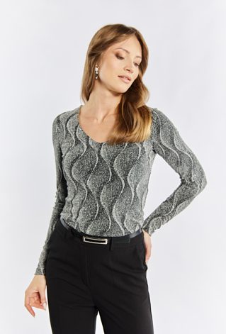 Dopasowana bluzka z połyskiem