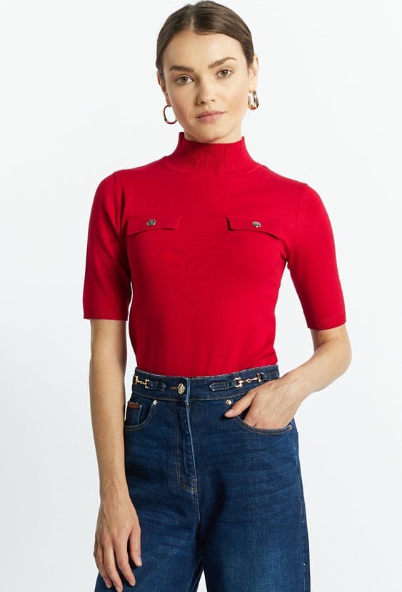 Sweter damski z krótkim rękawem