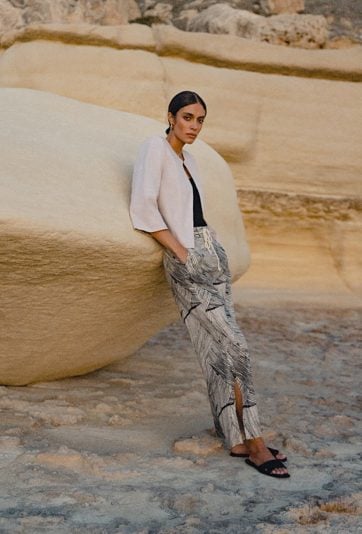 Wzorzyste spodnie damskie