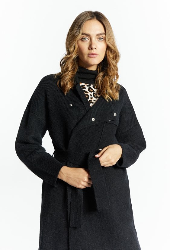 Sweter płaszczowy z wiązaniem