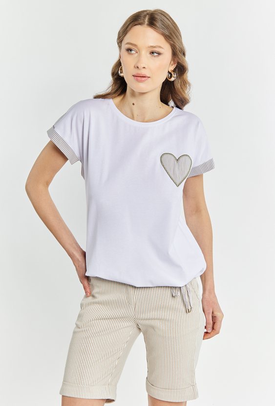 T-shirt damski z bawełny