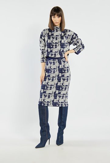 Wzorzysta spódnica midi