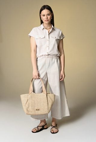 Beżowe spodnie culotte