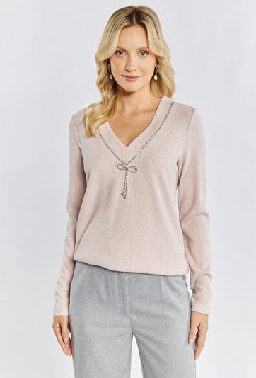 Elegancka bluzka z agrafką