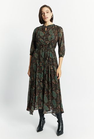 Wzorzysta sukienka midi