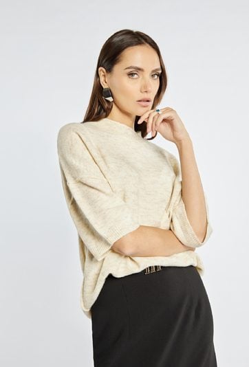 Sweter damski z domieszką wełny