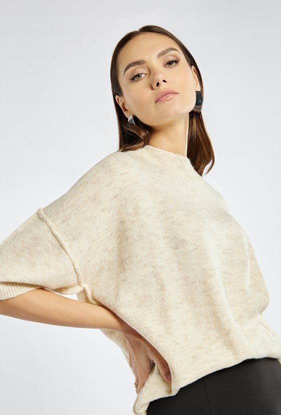 Sweter damski z domieszką wełny