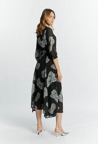 Wzorzysta sukienka midi