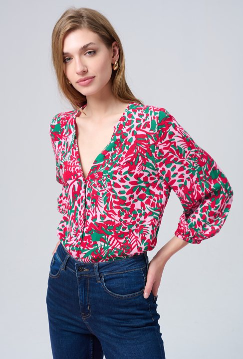 Wiskozowa koszula w kwiaty