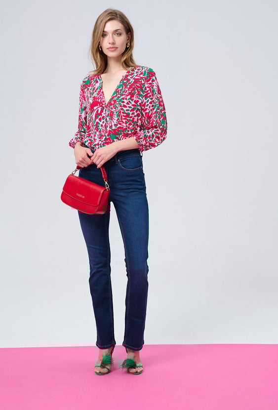 Wiskozowa koszula w kwiaty