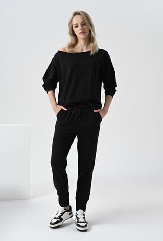 Czarne spodnie dresowe