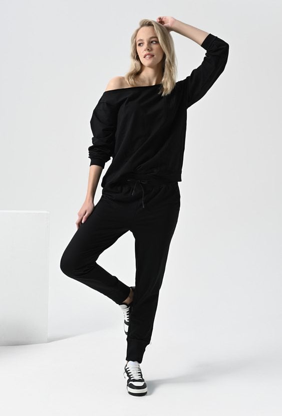 Czarne spodnie dresowe