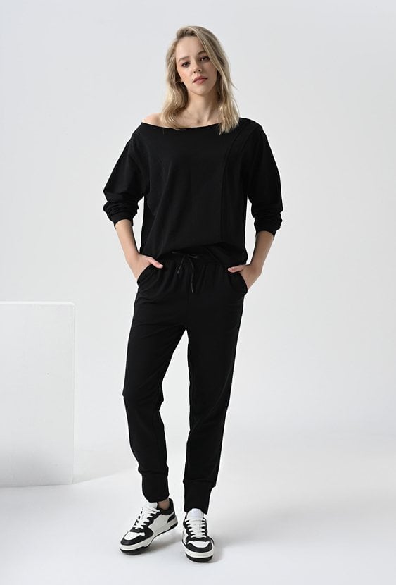 Czarne spodnie dresowe