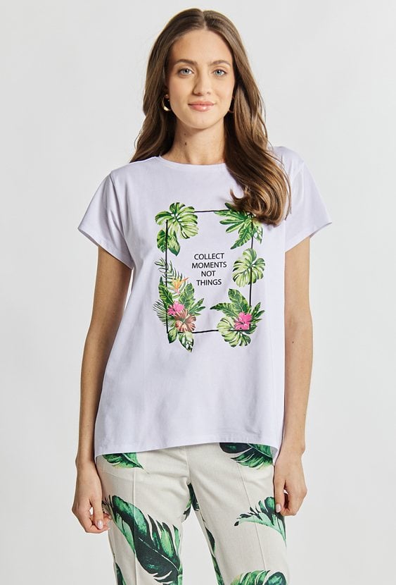 T-shirt z egzotycznym nadrukiem