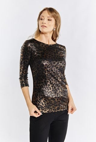 Bluzka damska z wzorem w panterkę