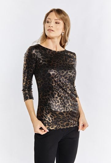 Bluzka damska z wzorem w panterkę