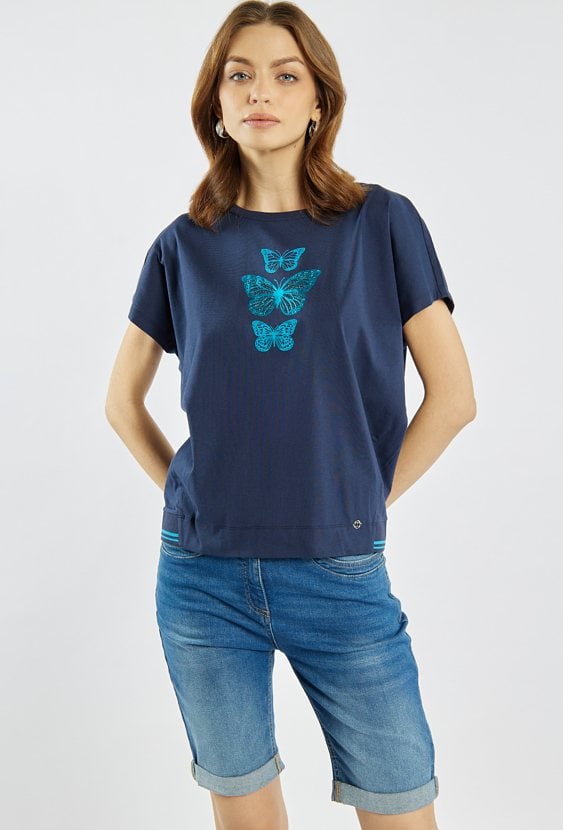 T-shirt z motylkowym wzorem