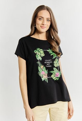 T-shirt z egzotycznym nadrukiem