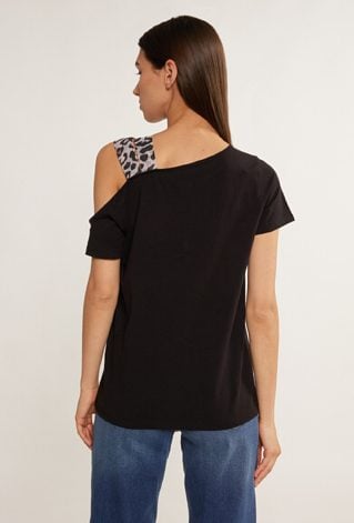 Bawełniana bluzka z odkrytym ramieniem