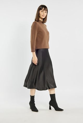 Satynowa spódnica midi