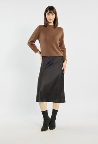 Satynowa spódnica midi