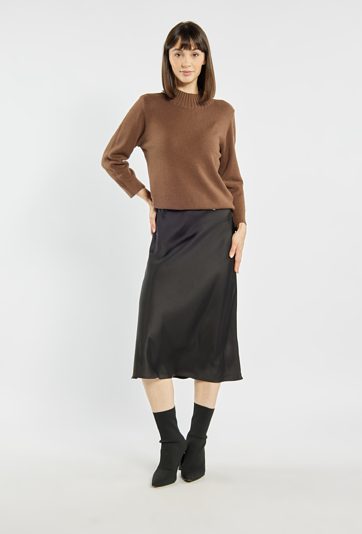 Satynowa spódnica midi