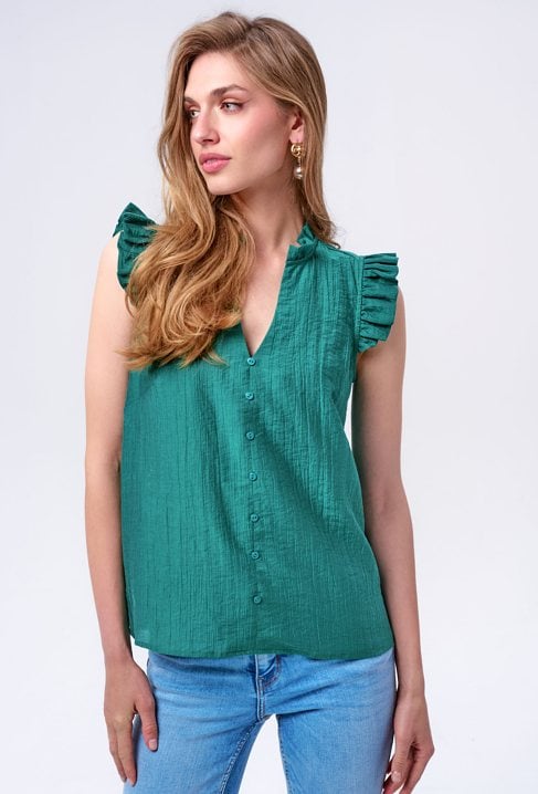 Zielona koszula z krótkim rękawem