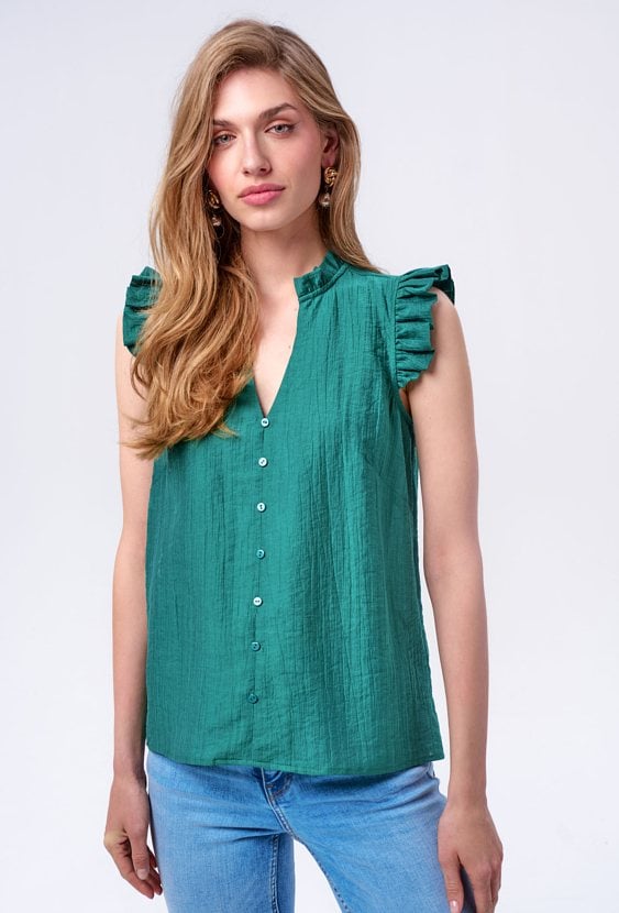 Zielona koszula z krótkim rękawem