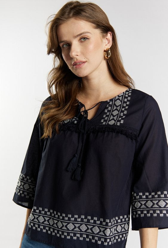 Bawełniana bluzka w stylu boho