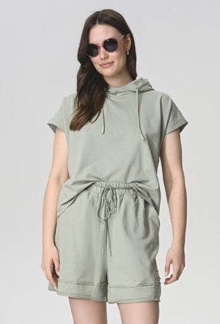 Bawełniane szorty w oliwkowym kolorze