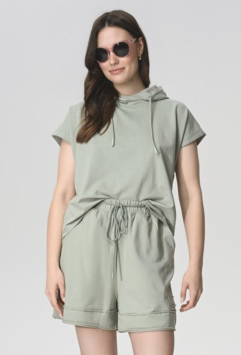 Bawełniane szorty w oliwkowym kolorze