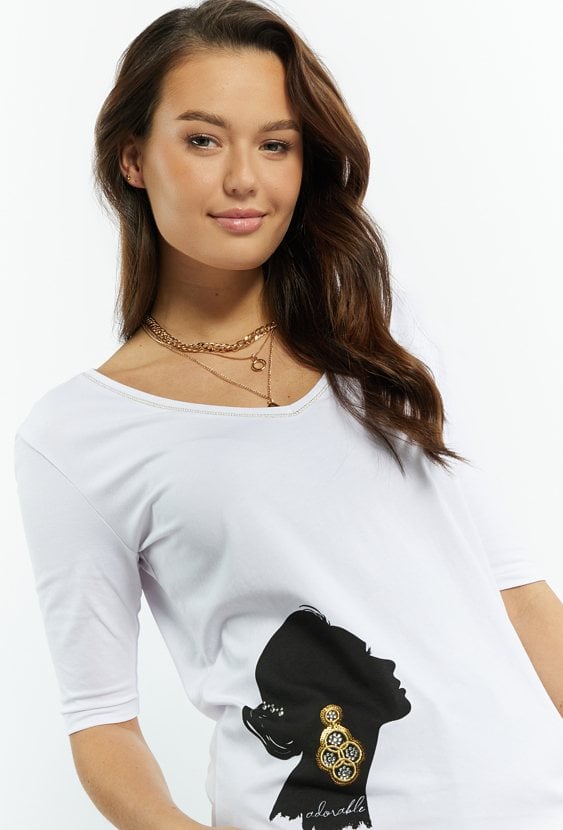 T-shirt damski z wzorem