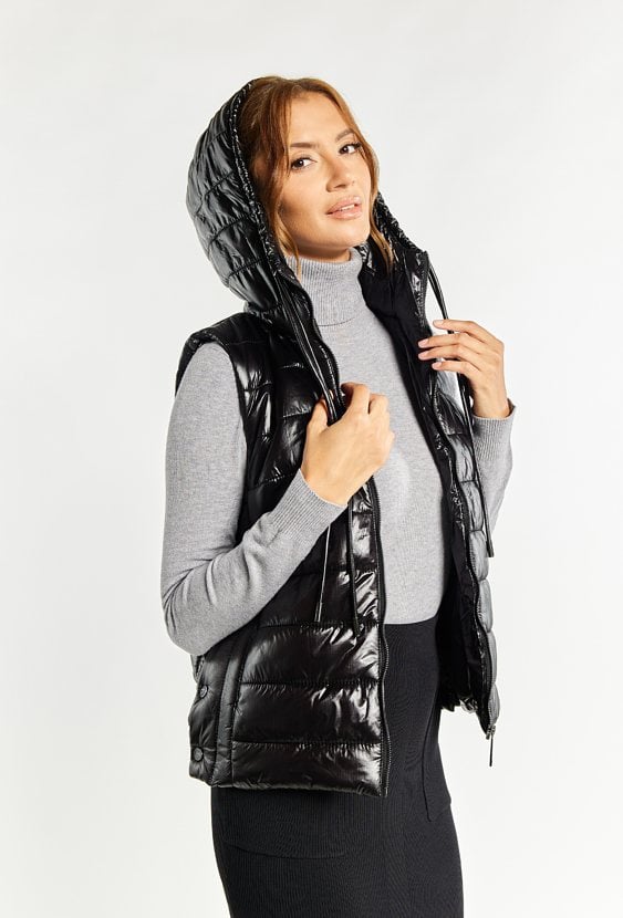 Damska kamizelka z kapturem