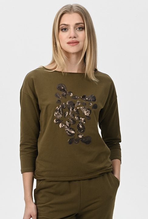 Bluza z cekinową aplikacją