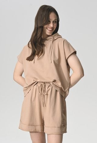 Bawełniane szorty w beżowym kolorze