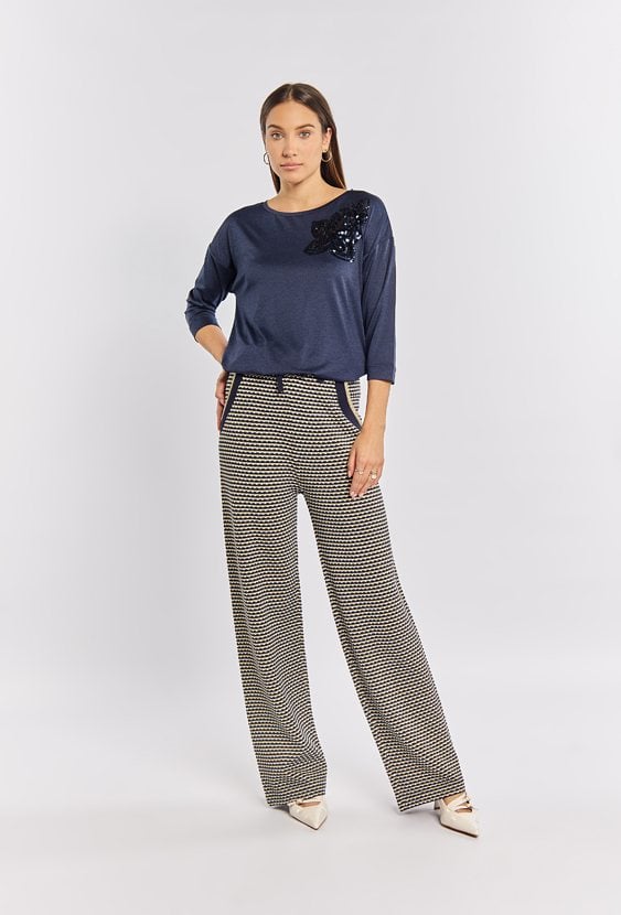 Stylowe spodnie z połyskiem