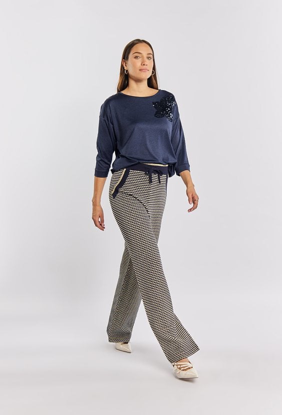 Stylowe spodnie z połyskiem