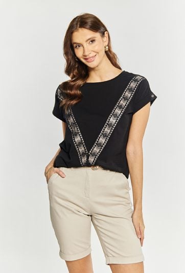 T-shirt damski ze zdobieniem