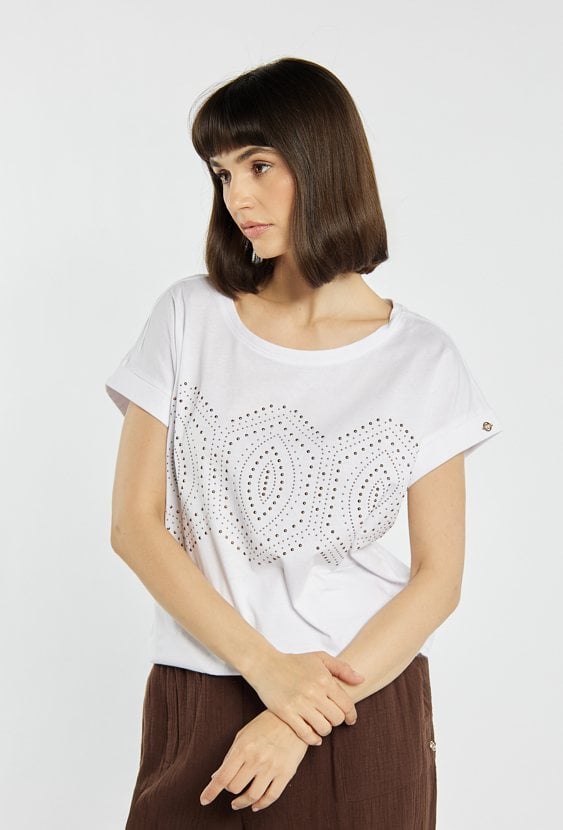 T-shirt z dodatkiem dżetów