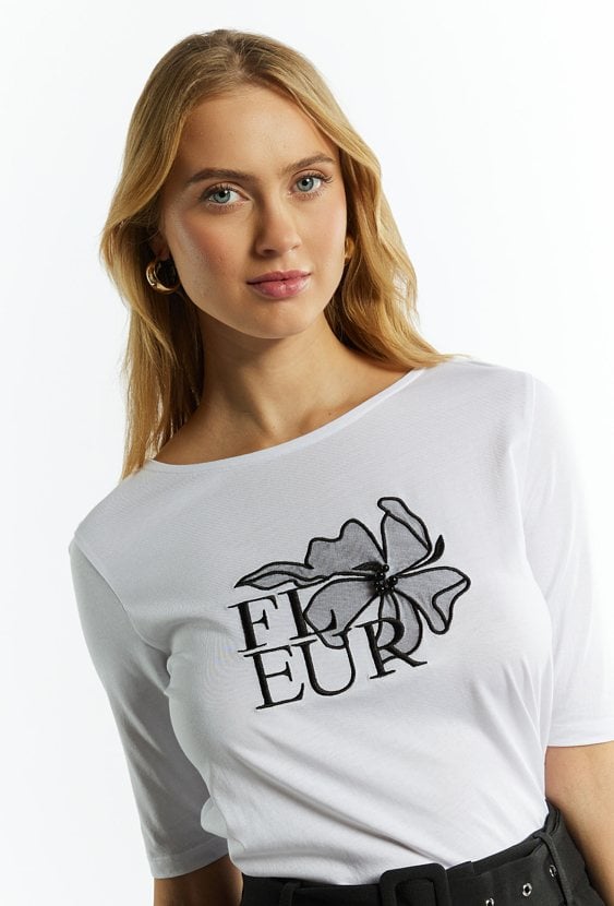 T-shirt damski z 3/4 rękawem