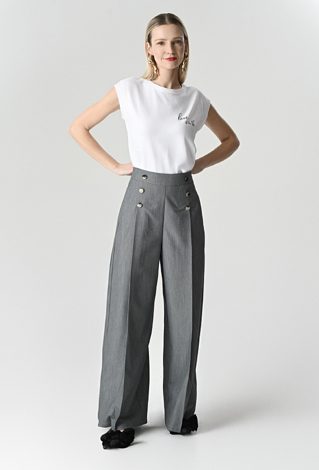 Szerokie spodnie z wysokim stanem