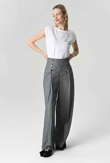 Szerokie spodnie z wysokim stanem