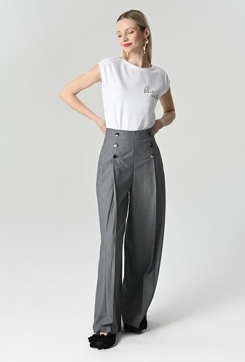 Szerokie spodnie z wysokim stanem