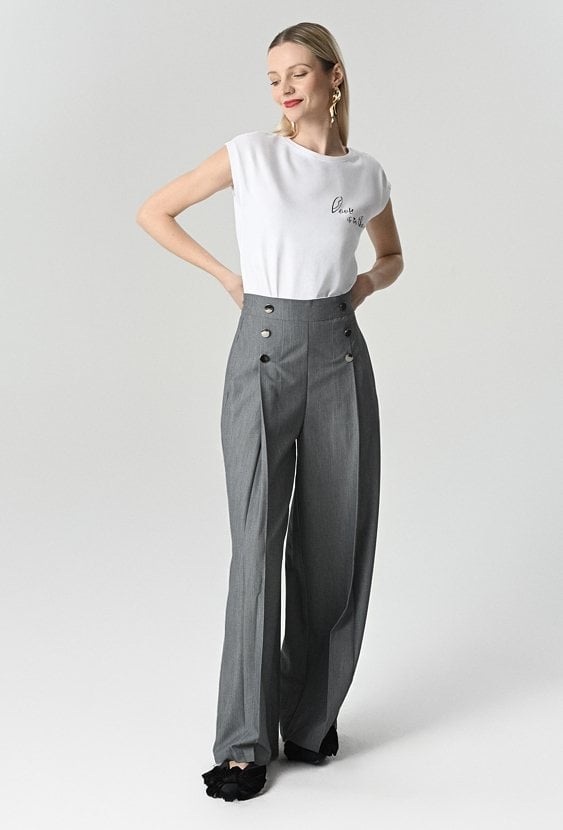 Szerokie spodnie z wysokim stanem