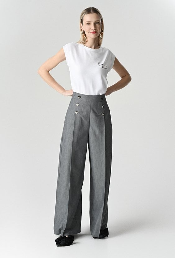 Szerokie spodnie z wysokim stanem