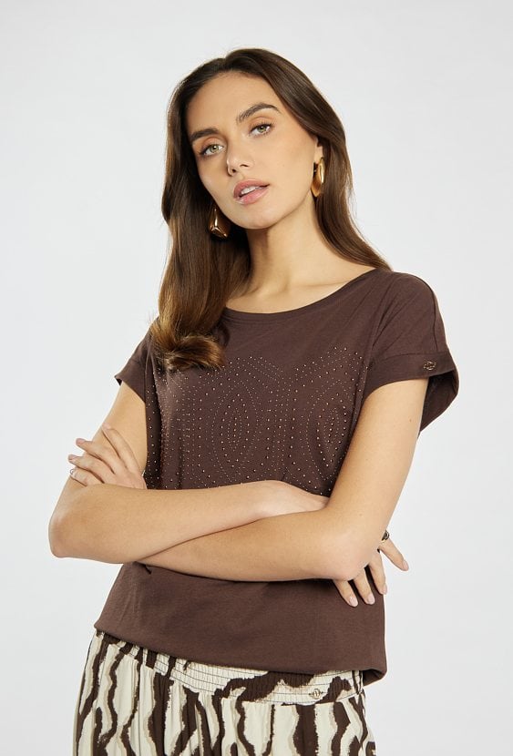 T-shirt z dodatkiem dżetów