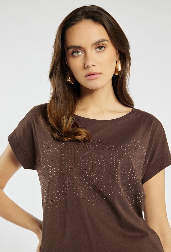 T-shirt z dodatkiem dżetów