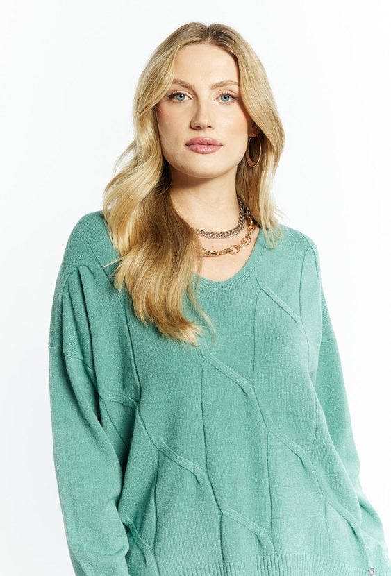 Oversizowy sweter w serek