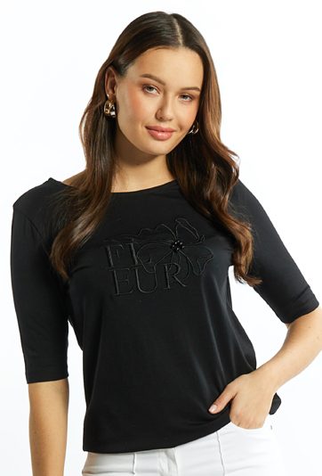 T-shirt damski z 3/4 rękawem
